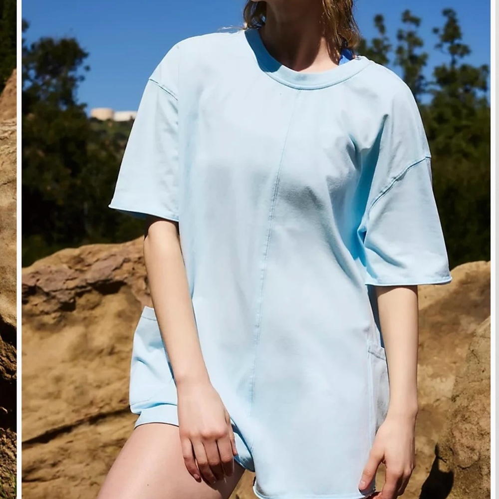 Light Blue Free People Hot Shot Romper